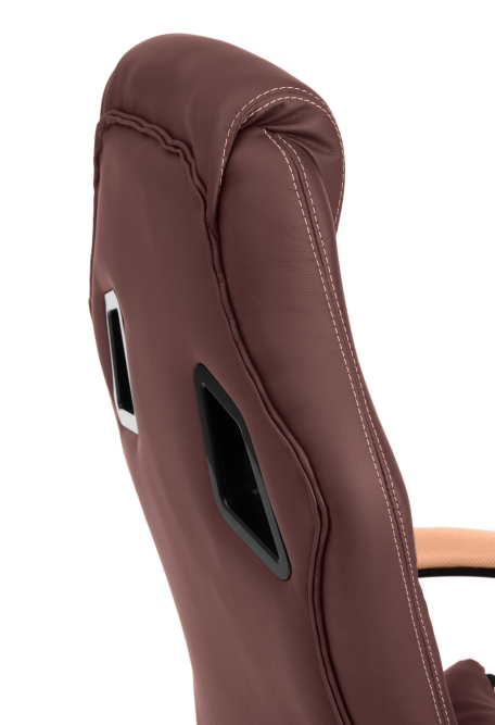 Кресло DRIVER кож/зам/ткань, коричневый/бронзовый, 36-36/21