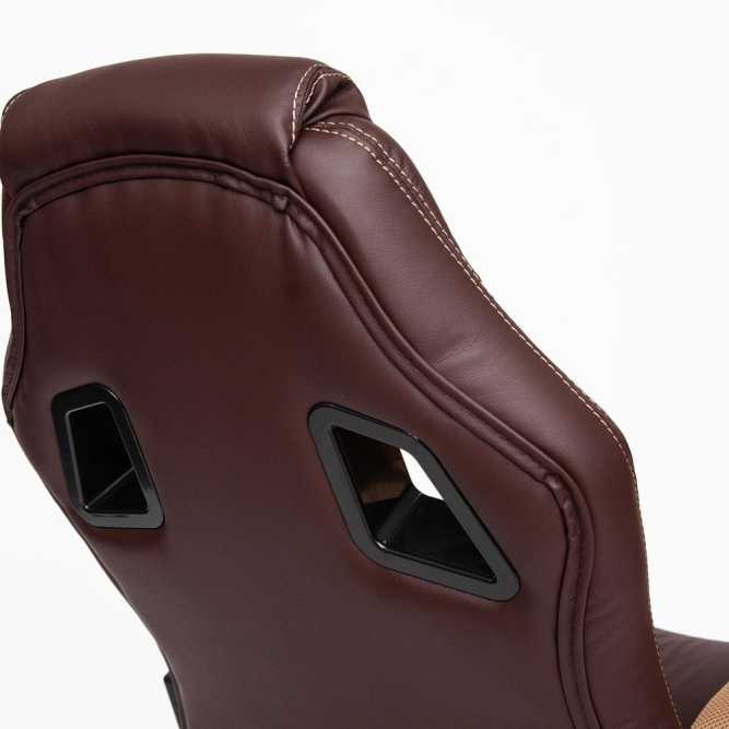 Кресло DRIVER кож/зам/ткань, коричневый/бронзовый, 36-36/21