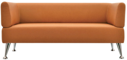 Диван мягкий трехместный "Норд", "V-700", 1560х720х730 мм, c подлокотниками, экокожа, оранжевый
