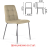 Стулья КОМПЛЕКТ 2 шт. BRABIX "Twins CF-011", хромированный каркас, экокожа, бежевый (S-0428), разобранные, 532766