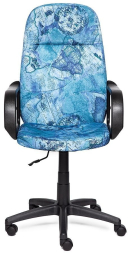 Кресло LEADER ткань, принт "Карта на синем"