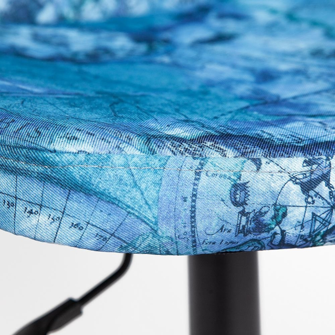 Кресло LEADER ткань, принт "Карта на синем"