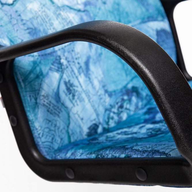 Кресло LEADER ткань, принт "Карта на синем"