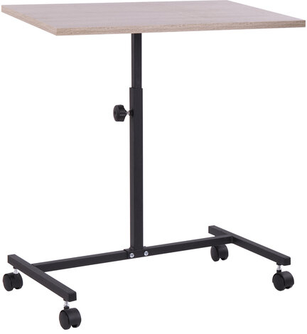 Стол BRABIX "Smart CD-015", 600х380х670-880 мм, ЛОФТ, регулируемый, колеса, металл/ЛДСП дуб, каркас черный, 641886