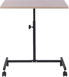 Стол BRABIX "Smart CD-015", 600х380х670-880 мм, ЛОФТ, регулируемый, колеса, металл/ЛДСП дуб, каркас черный, 641886