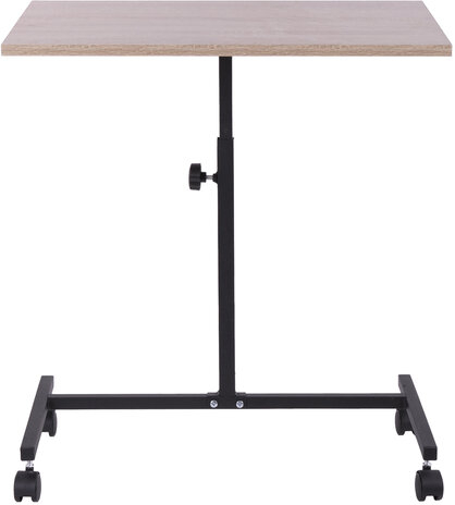 Стол BRABIX "Smart CD-015", 600х380х670-880 мм, ЛОФТ, регулируемый, колеса, металл/ЛДСП дуб, каркас черный, 641886