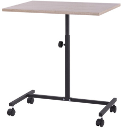 Стол BRABIX "Smart CD-015", 600х380х670-880 мм, ЛОФТ, регулируемый, колеса, металл/ЛДСП дуб, каркас черный, 641886