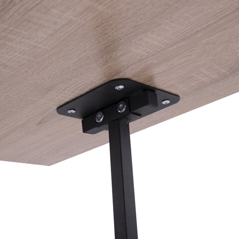 Стол BRABIX "Smart CD-015", 600х380х670-880 мм, ЛОФТ, регулируемый, колеса, металл/ЛДСП дуб, каркас черный, 641886