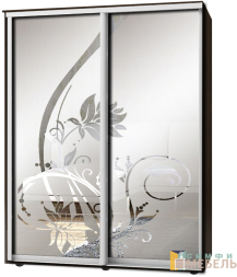 Шкаф-купе 2х дв Стандарт Пескоструй фон матовый № 90