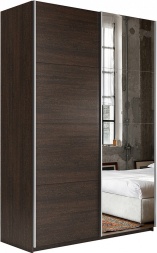 Шкаф-купе Прайм 2-х дверный (ЛДСП/Зеркало) Венге