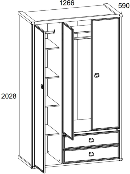 Шкаф 3DG2S Магеллан