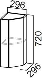 Шкаф навесной Ш300тз (торцевой закрытый) Модерн Нью