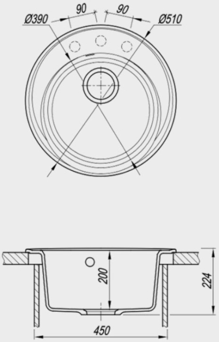 Мойка для кухни из искусственного камня Florentina Лацио 510