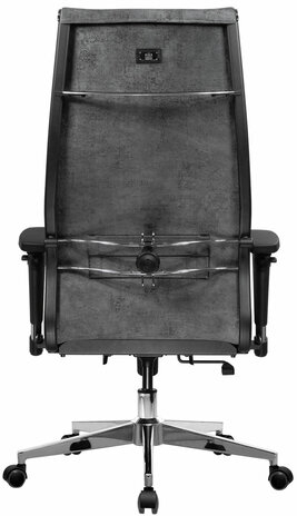 Кресло офисное МЕТТА "L1m 42/2D", хром, 2D-подлокотники, сиденье и спинка мягкие, велюр, темно-серое