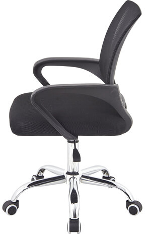 Кресло CROMEX Hit CH-695, ХРОМ, с подлокотниками, сетка, черное, ткань TW, 533066