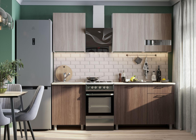 Кухонный гарнитур Розалия (Ясень Шимо светлый/Ясень Шимо темный/Антарес)