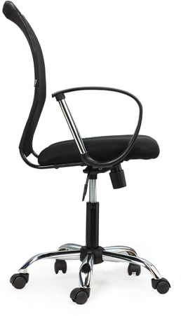 Кресло BRABIX "Spring MG-308", с подлокотниками, хром, ткань черная TW, 531403