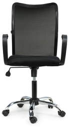 Кресло BRABIX "Spring MG-308", с подлокотниками, хром, ткань черная TW, 531403