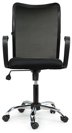 Кресло BRABIX "Spring MG-308", с подлокотниками, хром, ткань черная TW, 531403