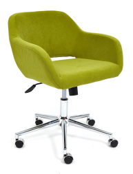 Кресло MODENA хром флок , олива, 23