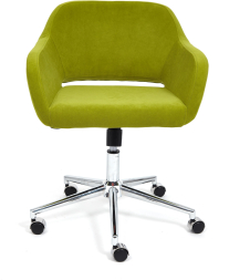 Кресло MODENA хром флок , олива, 23