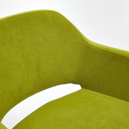 Кресло MODENA хром флок , олива, 23