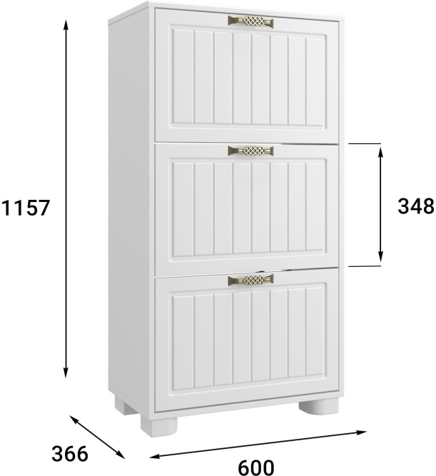 Тумба для обуви (обувница) «Монблан» МБ-34К белое дерево
