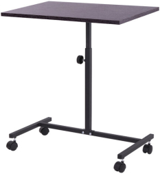 Стол BRABIX "Smart CD-015", 600х380х670-880 мм, ЛОФТ, регулируемый, колеса, металл/ЛДСП ясень, каркас черный, 641887