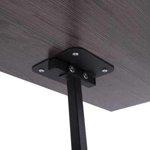 Стол BRABIX "Smart CD-015", 600х380х670-880 мм, ЛОФТ, регулируемый, колеса, металл/ЛДСП ясень, каркас черный, 641887