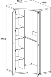Шкаф угловой 2D Магеллан