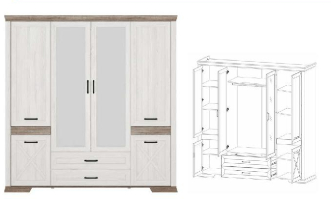 Шкаф SZF6D2S (Марсель - Marselle)