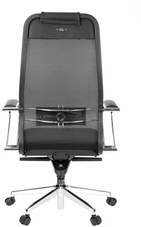 Кресло офисное МЕТТА "SAMURAI" Comfort S, хром, сиденье мягкое, ткань-сетка/экокожа, черное