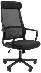 Кресло офисное Chairman CH 590, сетка/ткань, черное, 7134733