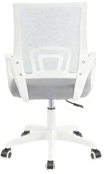 Кресло CROMEX Hit CH-695W, с подлокотниками, пластик белый, сетка, серое, ткань TW, 533067