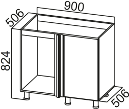 Стол-рабочий 1000 (угловой под мойку) Модус