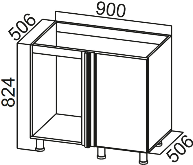 Стол-рабочий 1000 (угловой под мойку) Модус
