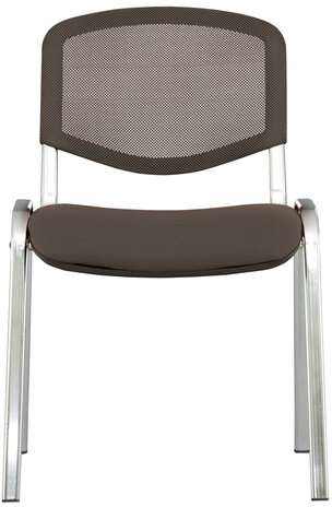 Стул для персонала и посетителей BRABIX "Iso NET CF-006", хромированный каркас, серый, 531983