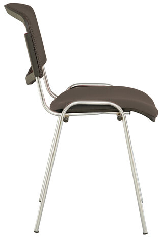 Стул для персонала и посетителей BRABIX "Iso NET CF-006", хромированный каркас, серый, 531983