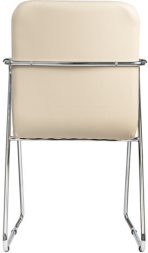 Кресло для приемных и переговорных BRABIX "Visit CF-101", хром, экокожа, бежевое, 532560