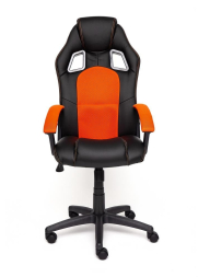 Кресло DRIVER кож/зам/ткань, черный/оранжевый, 36-6/07