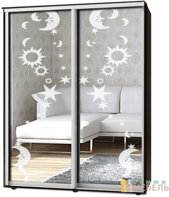 Шкаф-купе 2х дв Стандарт Пескоструй № 88+88