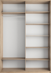 Шкаф-купе Прайм 2-х дверный (ЛДСП/Стекло белое) Сонома