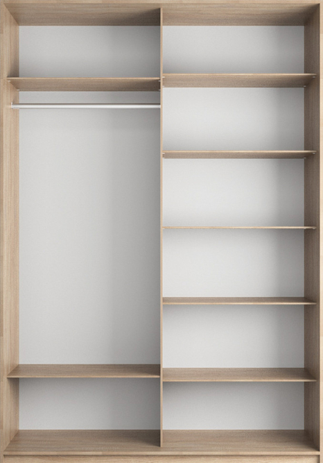 Шкаф-купе Прайм 2-х дверный (ЛДСП/Стекло белое) Сонома