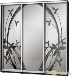 Шкаф купе 3х дв Пескоструй фон матовый № 2