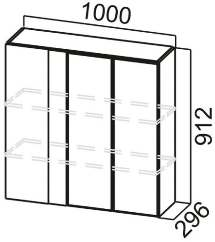 Шкаф навесной 1000пу (угловой) Бостон