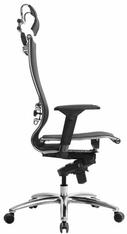 Кресло офисное МЕТТА "SAMURAI" S-3.05, с подголовником, сверхпрочная ткань-сетка, черное