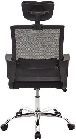 Кресло CROMEX Debut CH-697, ХРОМ, с подлокотниками, мех. качания, сетка, черное, ткань, 533068