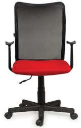 Кресло BRABIX "Spring MG-307", с подлокотниками, комбинированное красное/черное TW, 531405
