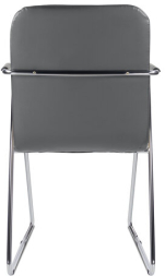 Кресло для приемных и переговорных BRABIX "Visit CF-101", хром, экокожа, темно-серое, 532561