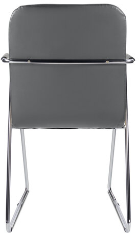 Кресло для приемных и переговорных BRABIX "Visit CF-101", хром, экокожа, темно-серое, 532561